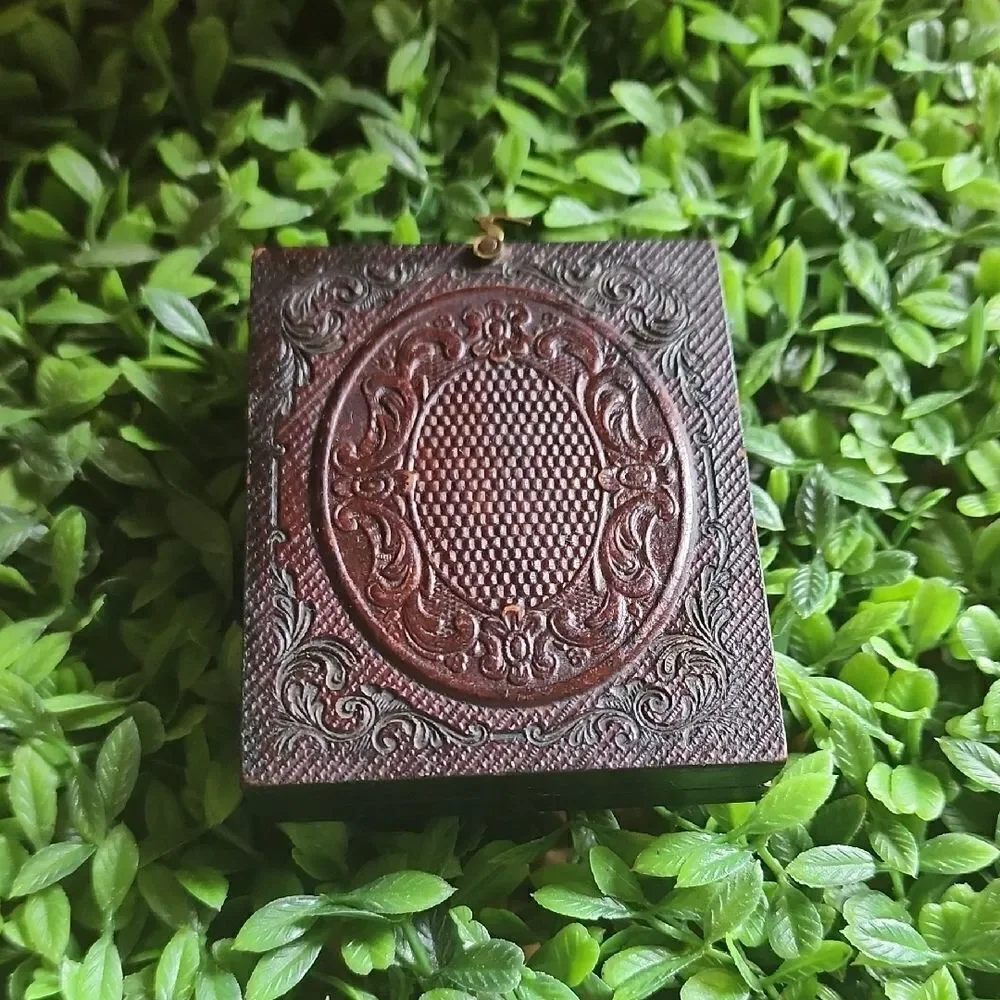 Antique Civil War Era Tin Type Wood & Glass